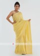 Lemon Yellow Chiffon Saree